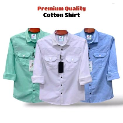 Double Pocket Casual Cotton Shirt Combo3
