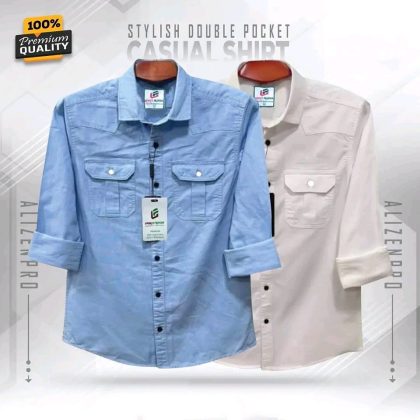 Double Pocket Casual Cotton Shirt Combo2