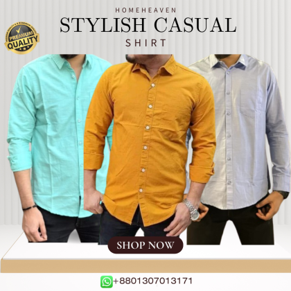 Single Pocket Casual Cotton Shirt 3Pics